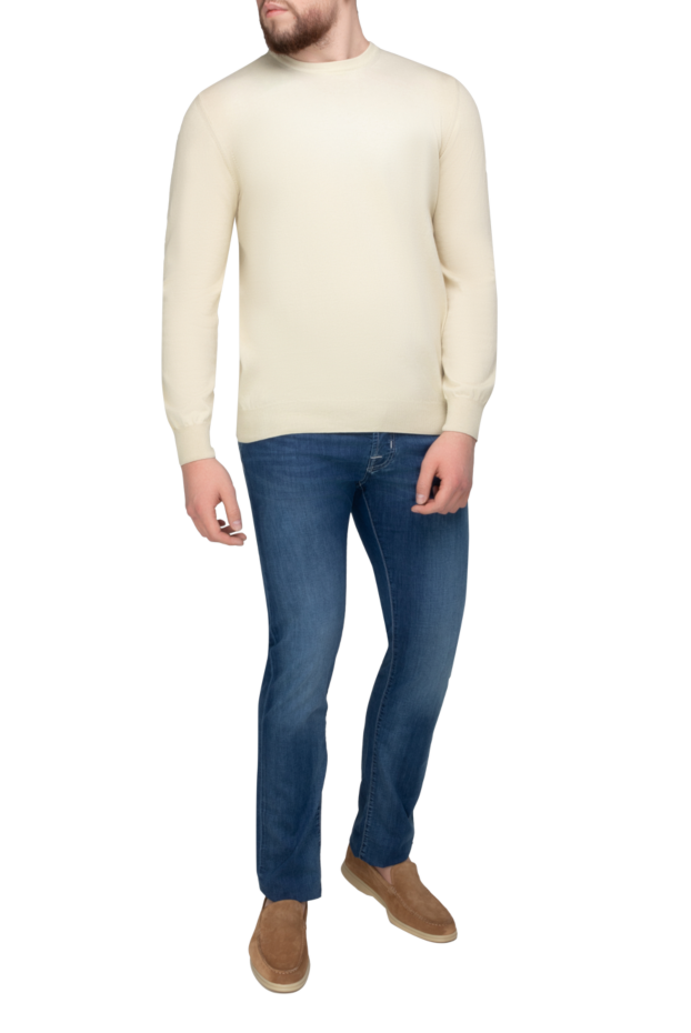 Dalmine men's knitted jumper in milky beige color (markdown) 196547 - photo 2