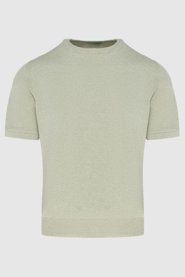 Dalmine basic cotton jumper with short sleeves in a light olive shade 159182 - photo 1