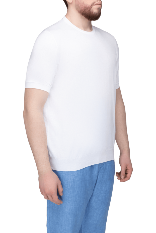 Dalmine cotton short sleeve jumper for men white 159184 - photo 3