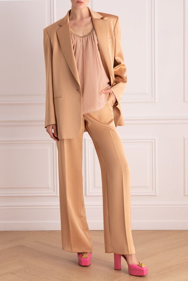 The Andamane women's trouser suit with powder-colored satin lapels 159227 - photo 3