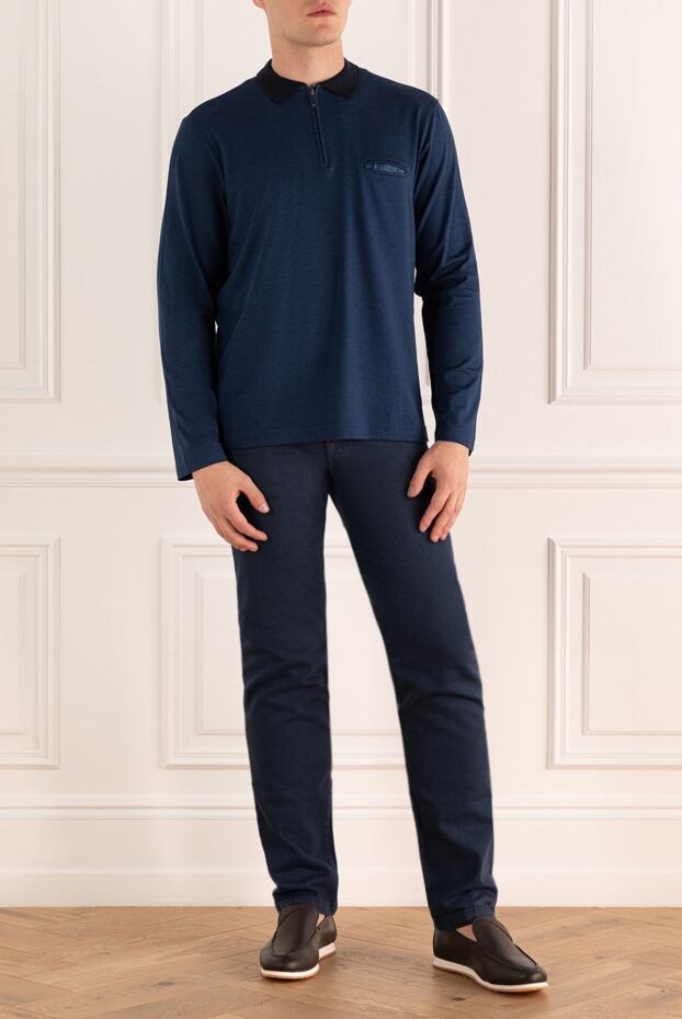 Kiton мужские джинсы из эластичного денима глубокого синего цвета 159333 - фото 3