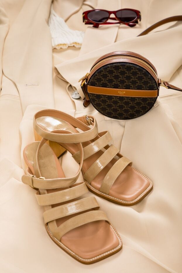 Paloma Barcelo women's beige leather sandals with square toe 159378 - photo 2