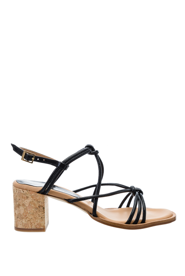 Paloma Barcelo women's black leather sandals with thin straps and knots 159379 - photo 1