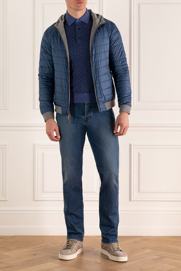 Moorer universal men's convertible jacket with a hood made of jersey and nylon 159388 - photo 3