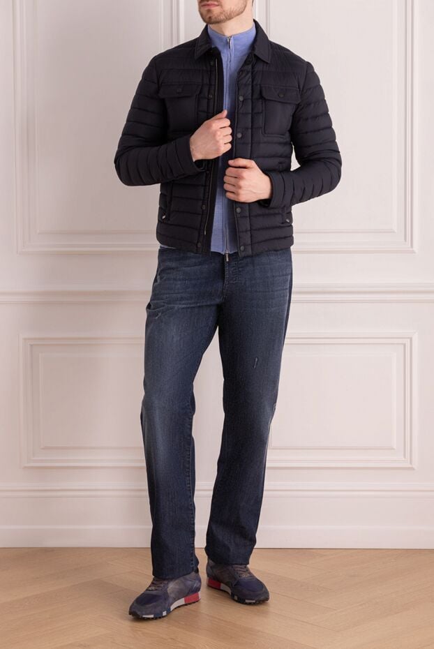 Moorer men's blue quilted jacket with insulation and buttons 159390 - photo 2