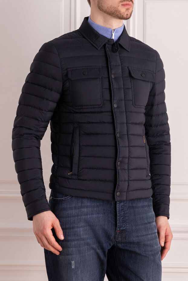 Moorer men's blue quilted jacket with insulation and buttons 159390 - photo 3