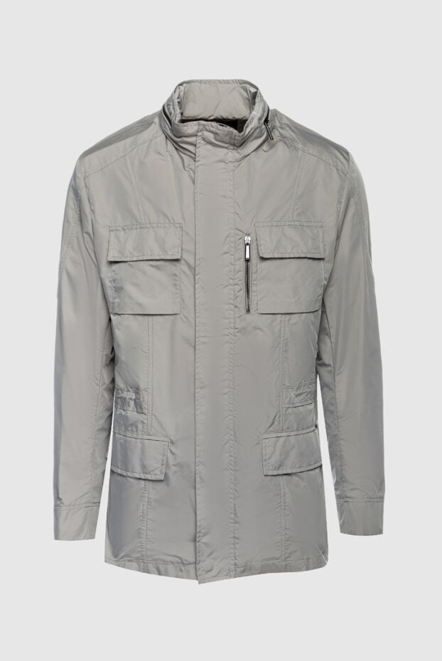 Moorer men's demi-season jacket with pockets and a stand-up collar, gray 159394 - photo 1