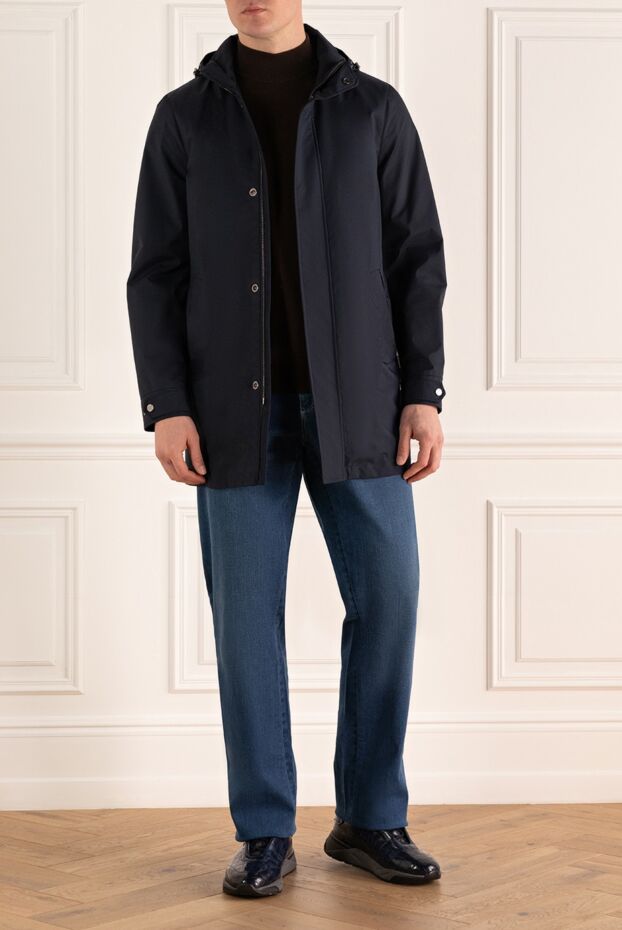 Moorer parka with hood made of water-resistant fabric in dark blue 159403 - photo 2