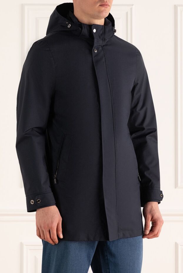 Moorer parka with hood made of water-resistant fabric in dark blue 159403 - photo 3