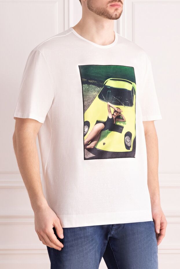 Limitato a white men's t-shirt featuring a pin-up model and a sports car. 159471 - photo 3