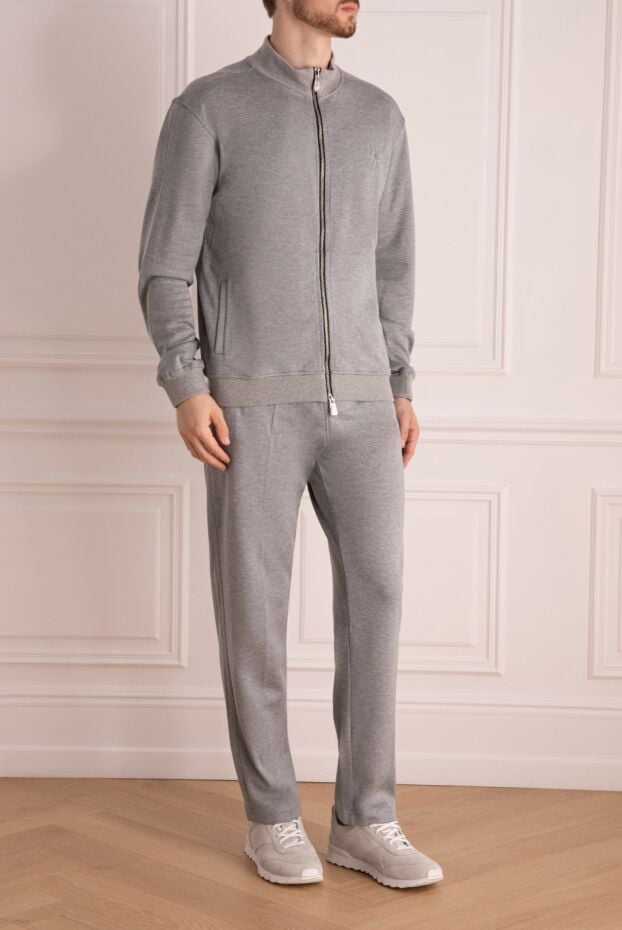 Billionaire mens grey silk tracksuit with stand-up collar 159547 - photo 3