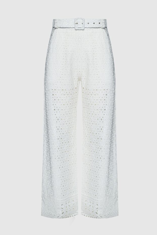 Charo Ruiz women's perforated white trousers with a belt 159559 - photo 1
