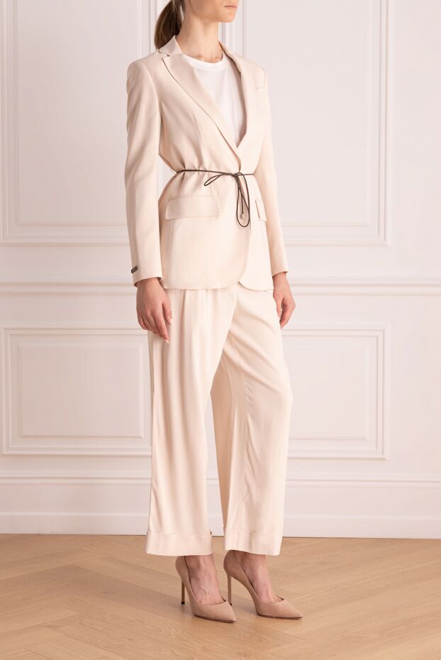Peserico beige viscose and elastane trouser suit for women 159656 - photo 3