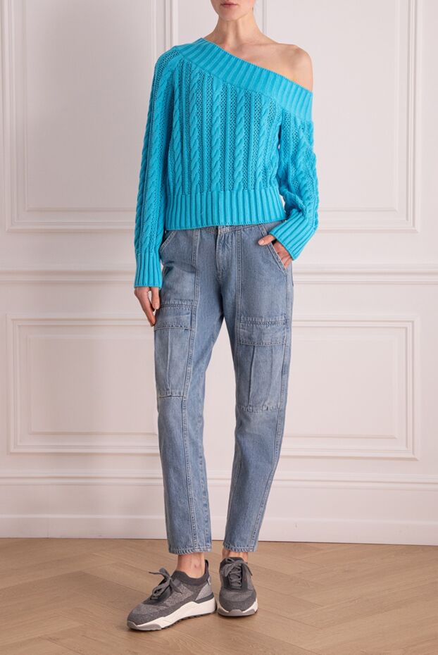 MSGM woman blue cotton jumper for women buy with prices and photos 159680 - photo 2