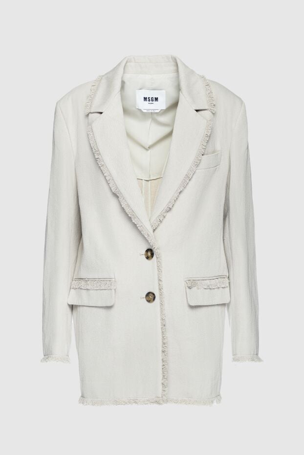 MSGM beige cotton and linen jacket for women 159687 - photo 1
