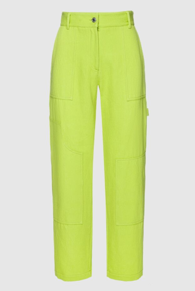 MSGM woman green cotton and linen jeans for women buy with prices and photos 159688 - photo 1