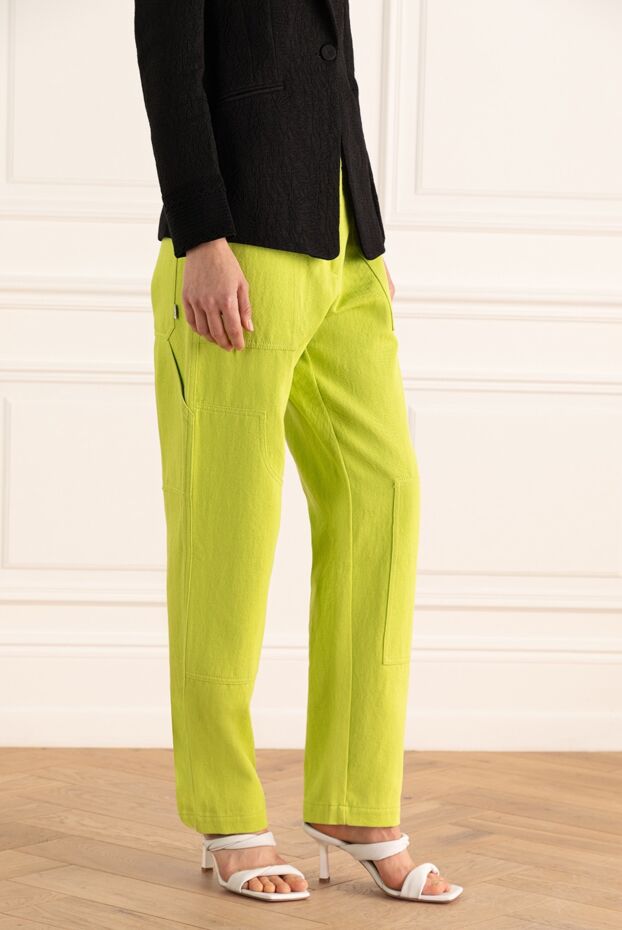 MSGM green cotton and linen jeans for women 159688 - photo 3