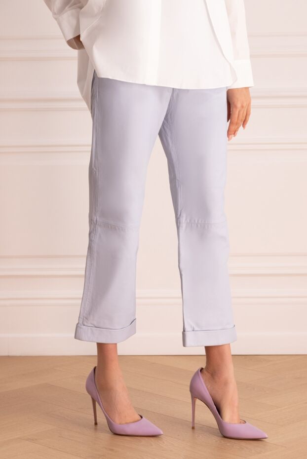 Max&Moi women's cropped leather pants in blue 159732 - photo 3