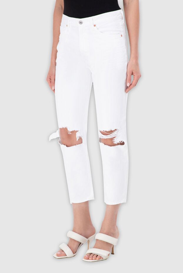 Citizens of Humanity women's white cotton jeans with cuts 159736 - photo 3