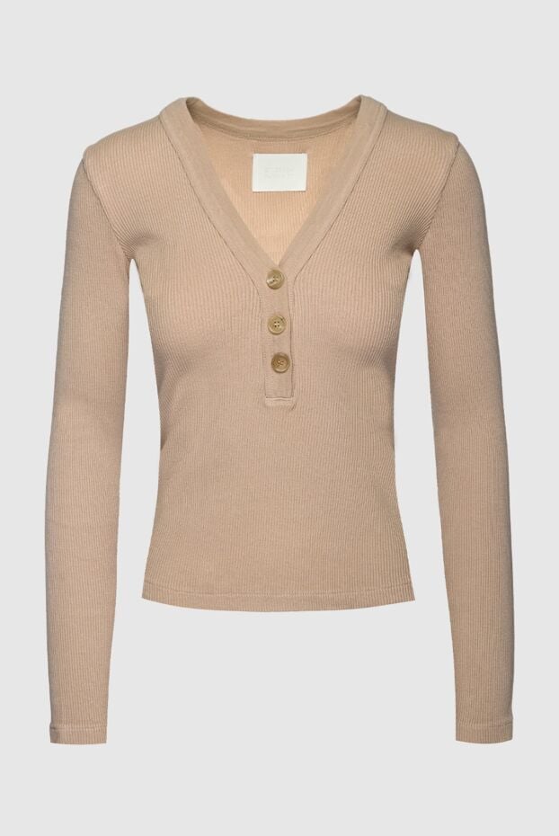 Citizens of Humanity ribbed jumper with deep v-neck and decorative buttons in beige 159743 - photo 1