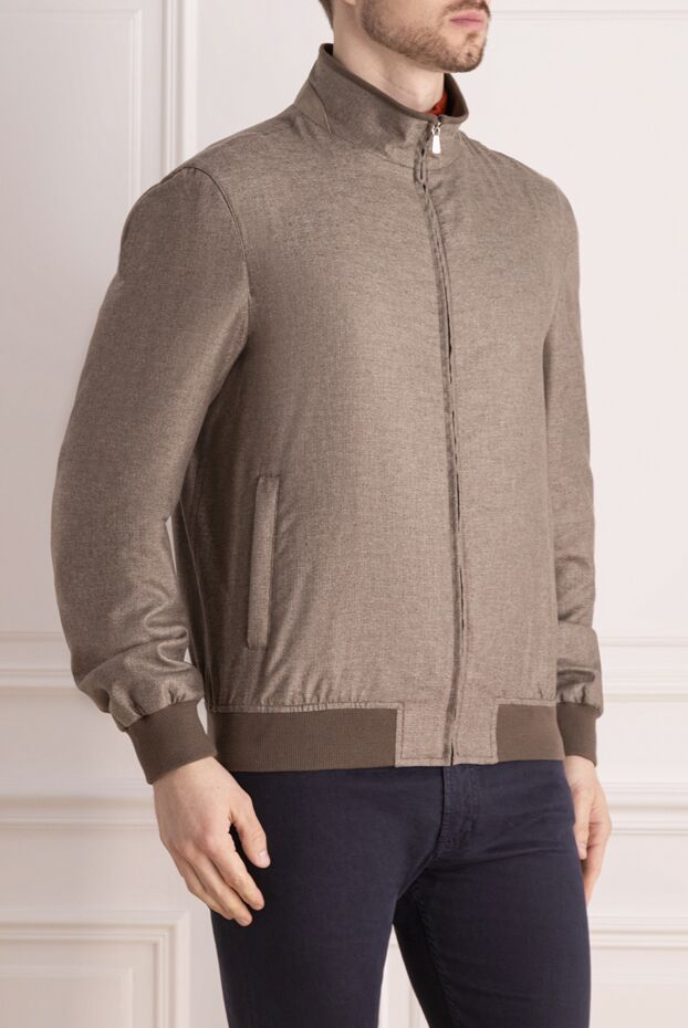 Enrico Mandelli beige silk and cashmere jacket for men 159745 - photo 3