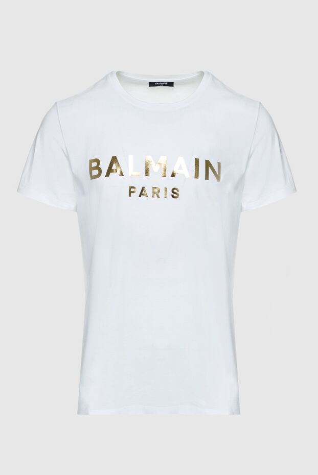 Balmain мужские футболка из хлопка белая мужская купить с ценами и фото 159800 - фото 1