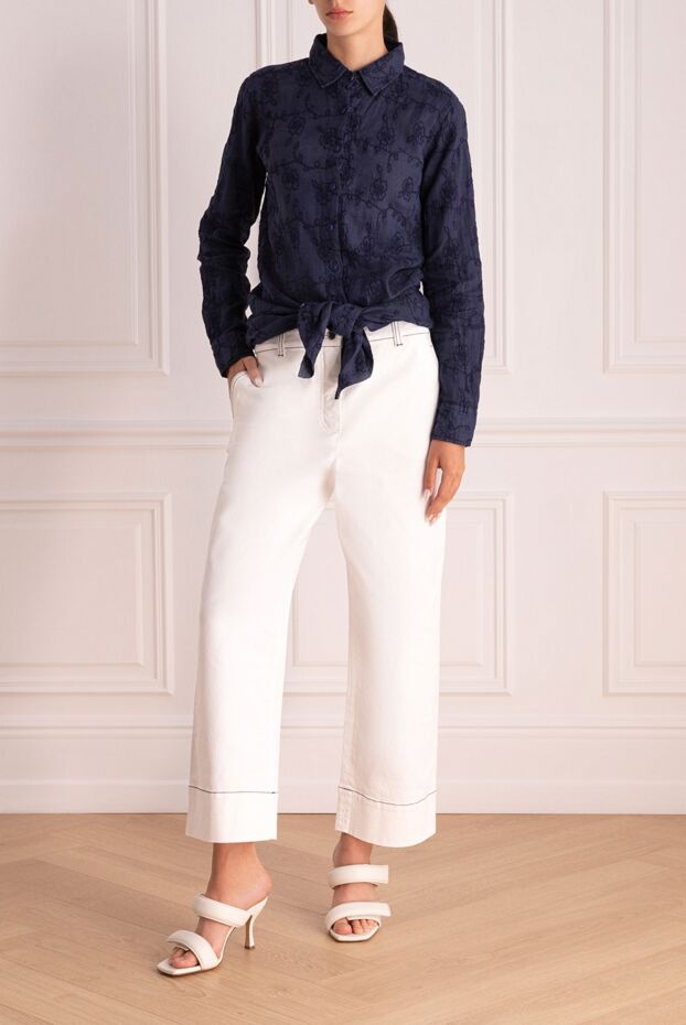 Loro Piana woman white cotton trousers for women buy with prices and photos 159834 - photo 2