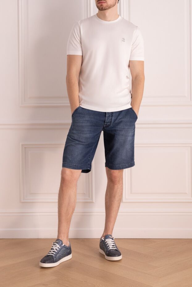 Jacob Cohen blue straight cut denim shorts with branded fittings 159989 - photo 2