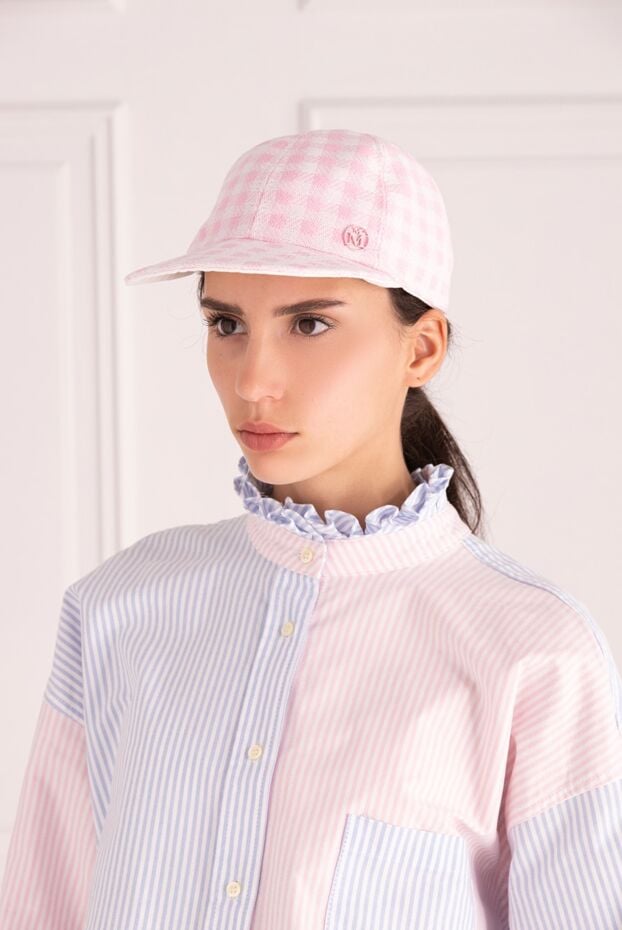 Maison Michel women's pink cotton cap with a cage 160013 - photo 2