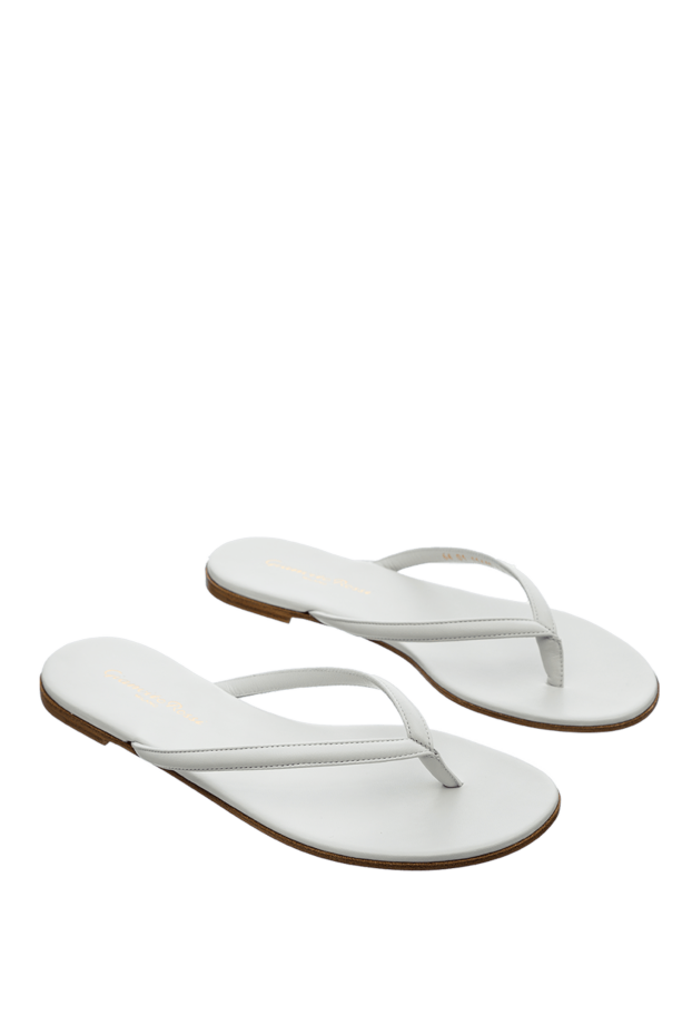 Gianvito Rossi women's leather flip-flops, white 160020 - photo 3