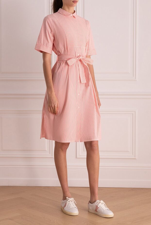 Peserico pink striped shirt dress with belt for women 160046 - photo 3
