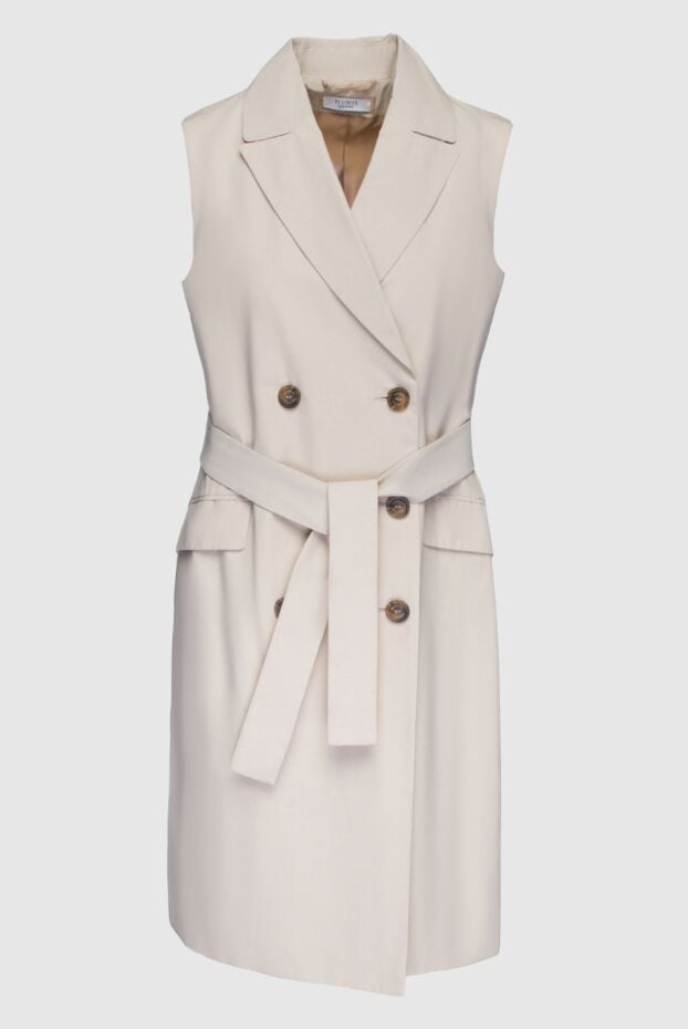 Peserico beige sleeveless dress with double-breasted fastening and matching belt 160058 - photo 1