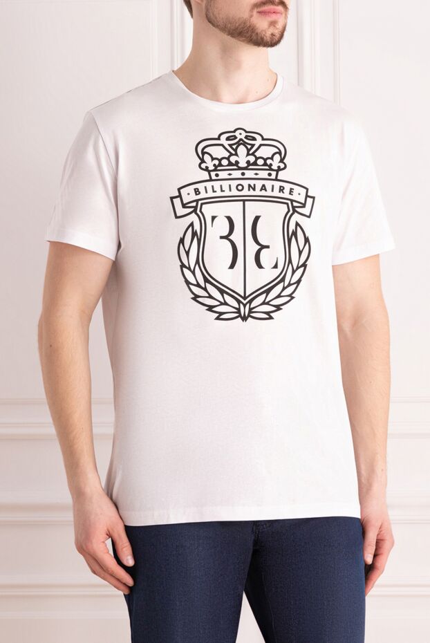 Billionaire white cotton t-shirt with shield and crown print 160073 - photo 3