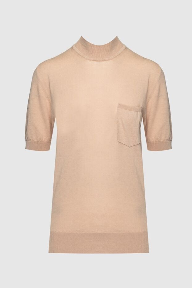 Erika Cavallini women's jumper with short sleeves and chest pocket in beige shade 160092 - photo 1