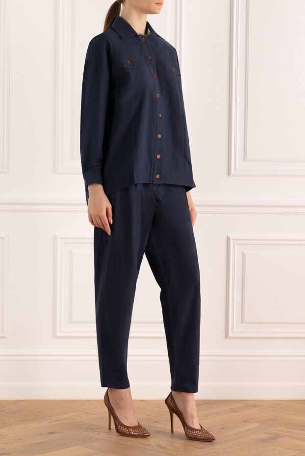Re Vera pantsuit made of cotton blue for women 160153 - photo 3