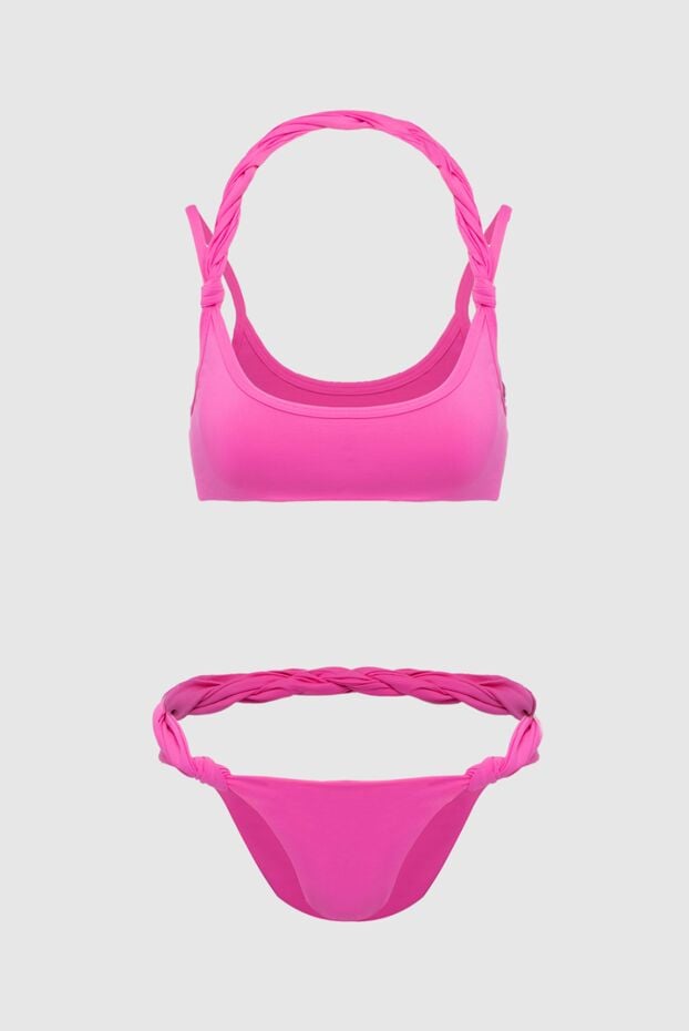 The Attico two-piece swimsuit in bright pink with decorative knots 160206 - photo 1