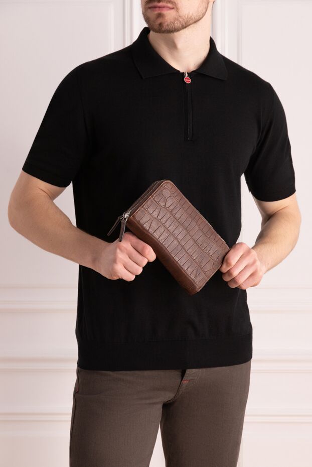 Cesare di Napoli man men's clutch bag made of brown crocodile leather buy with prices and photos 160238 - photo 2