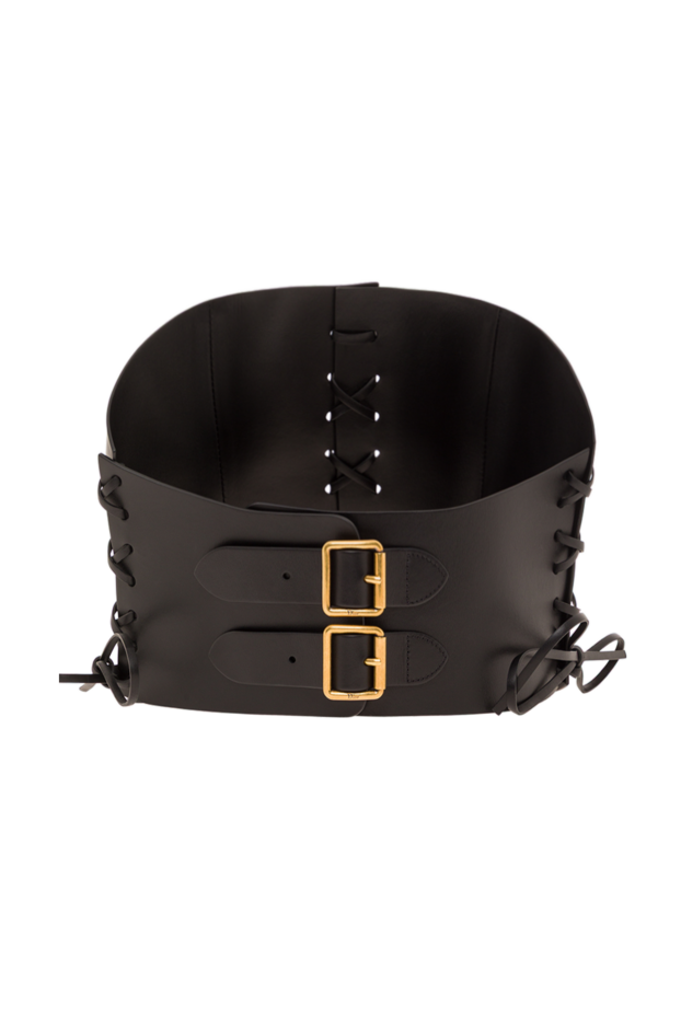 Black leather corset for women - photo 1