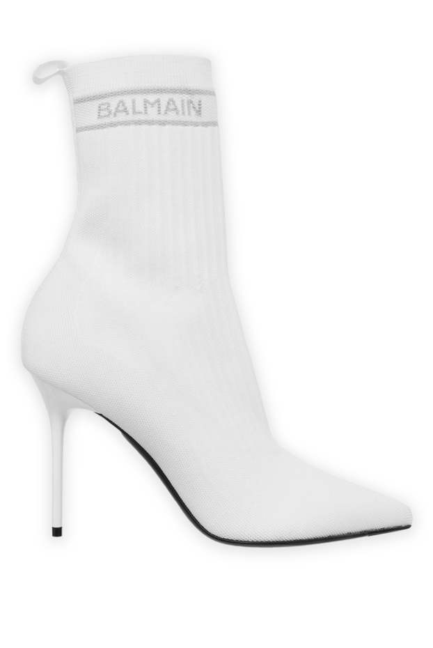 Balmain women's white sock-style boots with a logo 160301 - photo 1