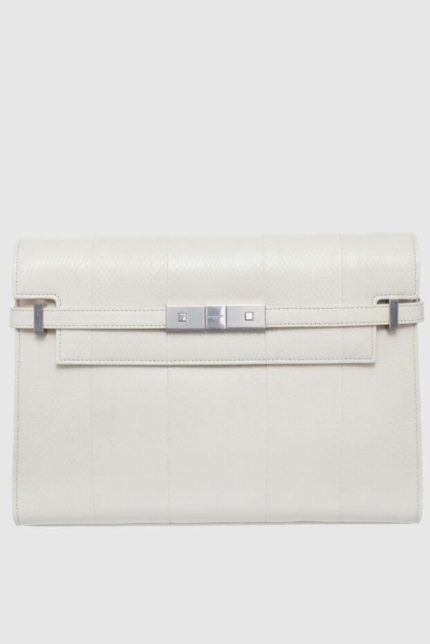 Saint Laurent women's white manhattan bag with flap 160314 - photo 1