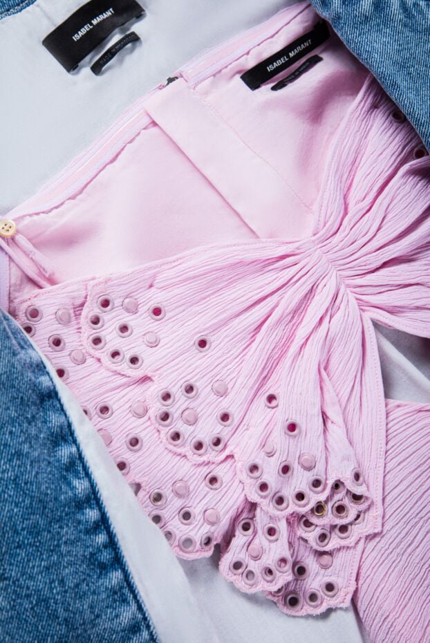 Isabel Marant cotton pink dress with thin straps and bow accent 160359 - photo 2