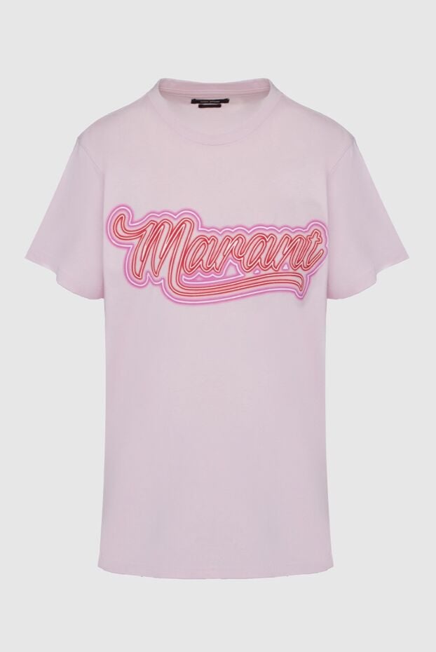 Isabel Marant pink cotton t-shirt with 3d logo 160375 - photo 1