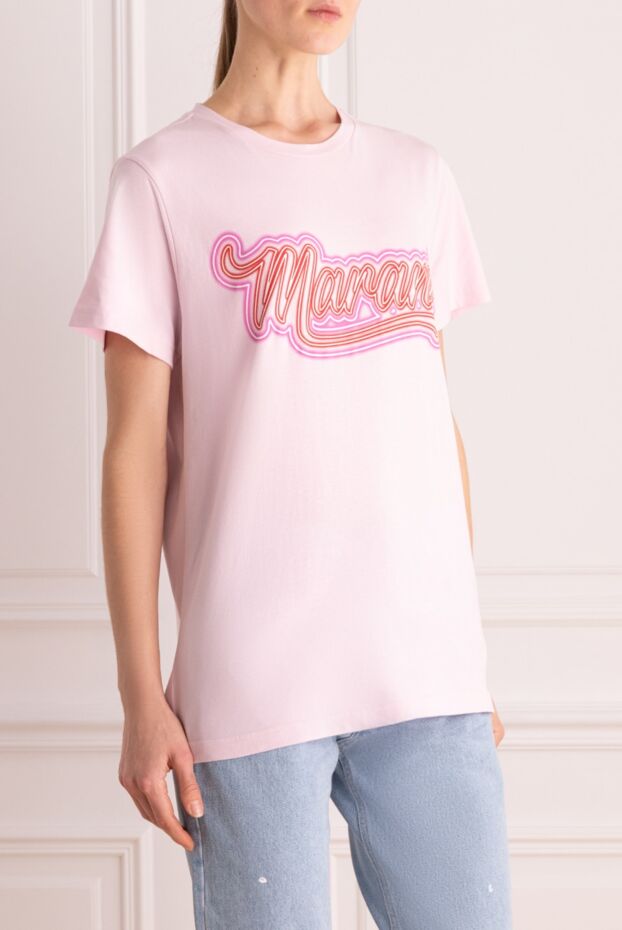 Isabel Marant pink cotton t-shirt with 3d logo 160375 - photo 3