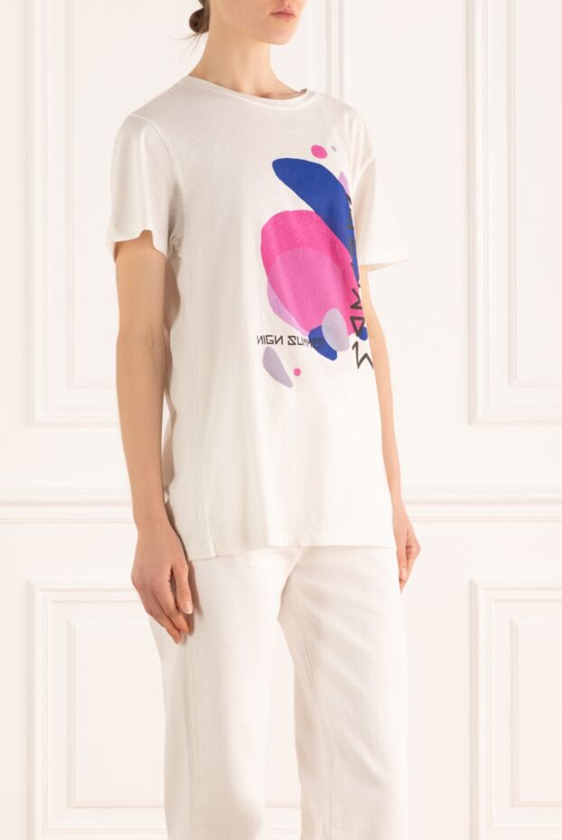 Isabel Marant white women's t-shirt, loose fit, with large art print in pop art style 160378 - photo 3