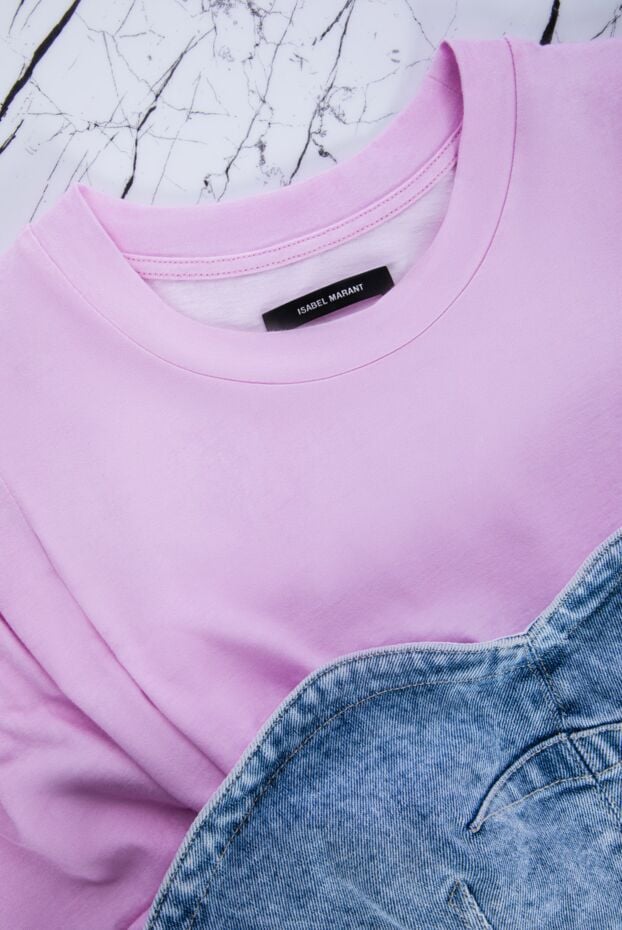 Isabel Marant women's cotton pink cropped t-shirt 160379 - photo 2