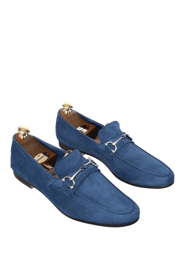 Andrea Ventura blue suede bit loafers with metal buckle for men 160395 - photo 3