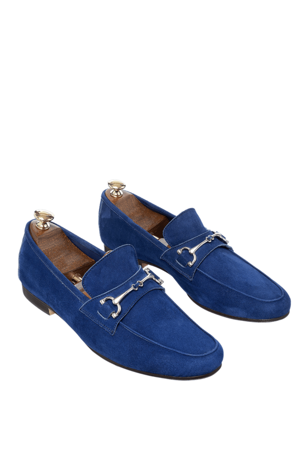 Andrea Ventura rich blue suede bit loafers with metal buckle for men 160396 - photo 3