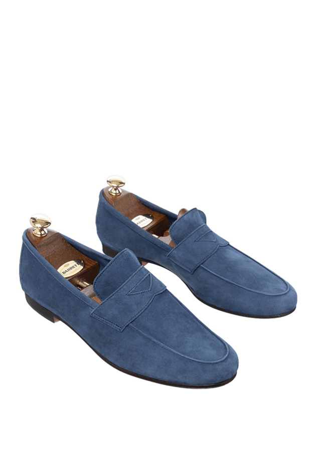 Andrea Ventura indigo blue suede penny loafers for men 160402 - photo 3