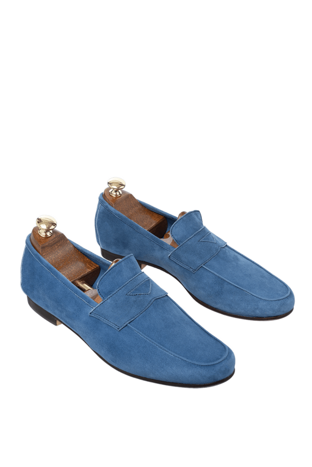 Andrea Ventura light blue soft suede penny loafers for men 160404 - photo 3
