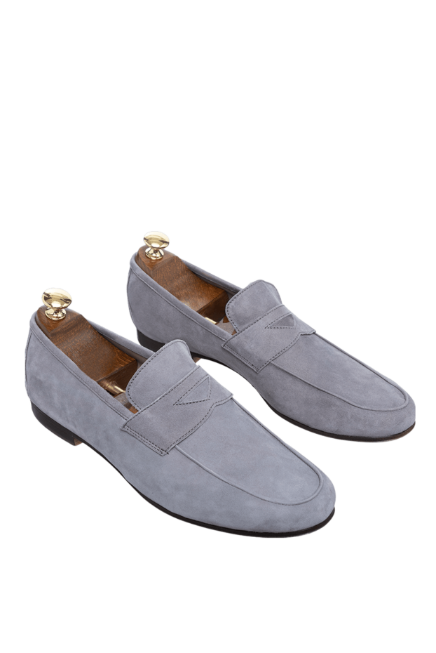 Andrea Ventura grey suede penny loafers with classic strap for men 160406 - photo 3